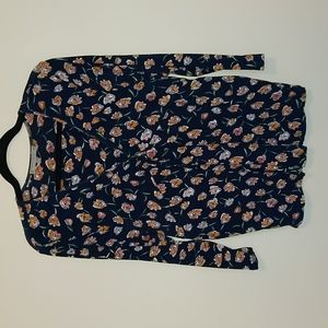 *Last Chance* Daniel Rainn Navy Floral faux crossover